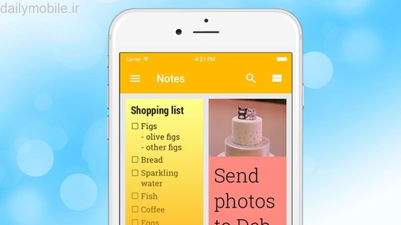 دانلود برنامه یادداشت برداری برای آیفون و آیپد Google Keep iOS - Notes and lists