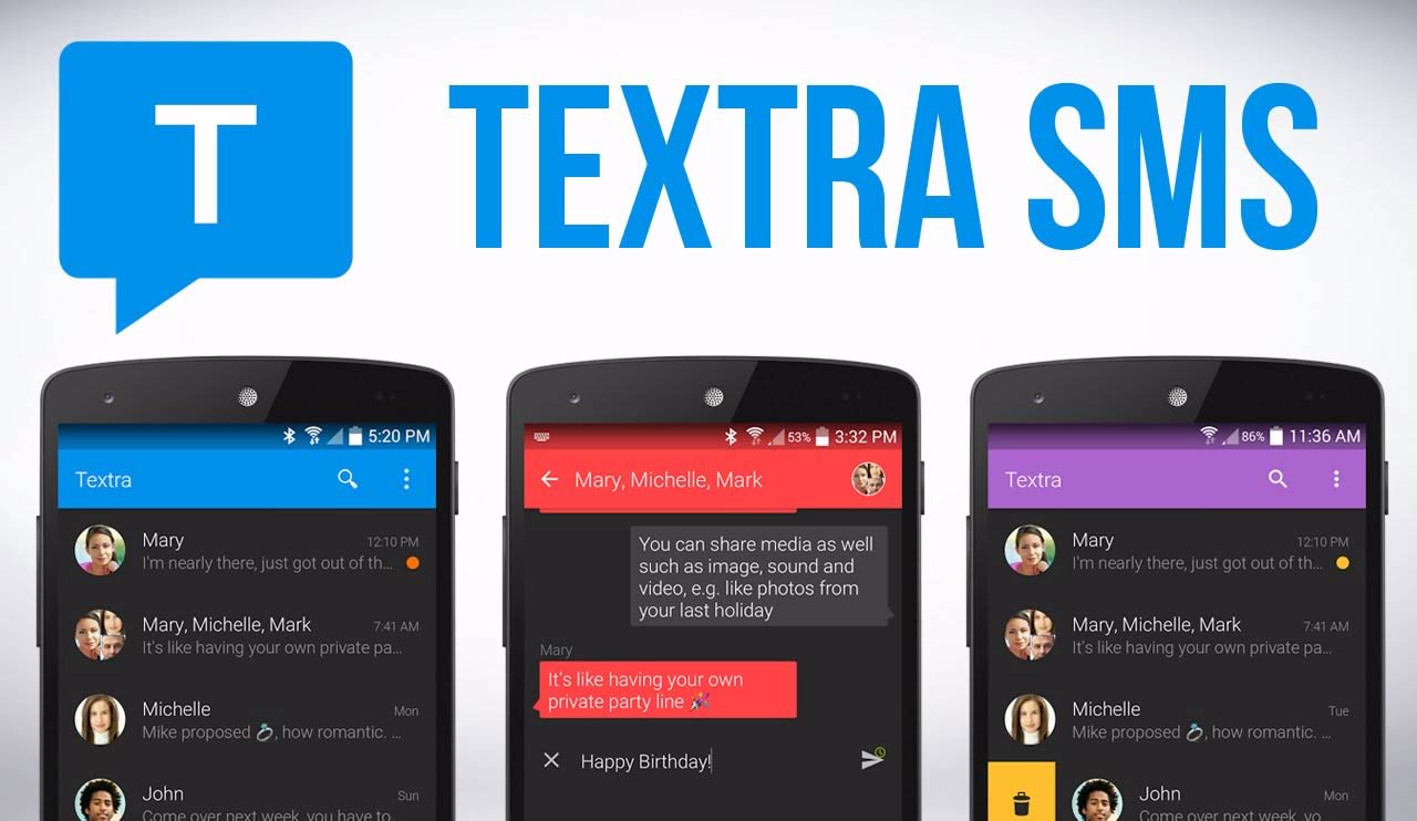 دانلود نرم افزار جایگزین اس ام اس Textra SMS برای اندروید