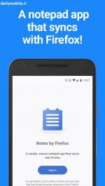 برنامه یادداشت برداری فایرفاکس Notes by Firefox: A Secure Notepad App اندروید