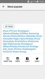 دانلود HashTags for Instagram برنامه هشتگ های آماد اینستاگرام برای اندروید