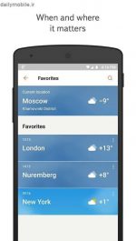 دانلود ورژن جدید برنامه هواشناسی یاندکس اندروید Yandex.Weather