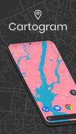 برنامه اندروید ساخت تصویر پس زمینه از نقشه Cartogram - Live Map Wallpaper